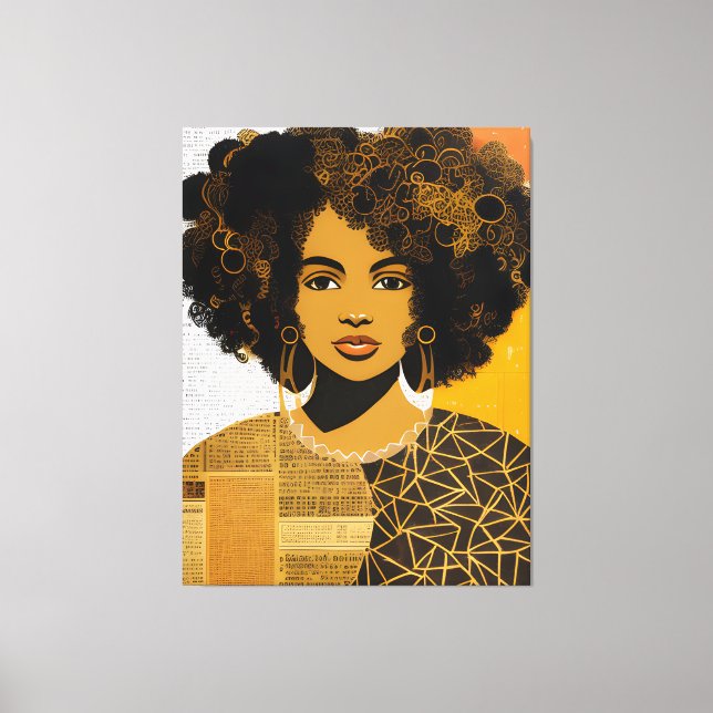 African American Woman Collage Canvastryck (Framsida)