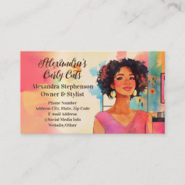 African American Woman Fashion Black Hair Salon Visitkort