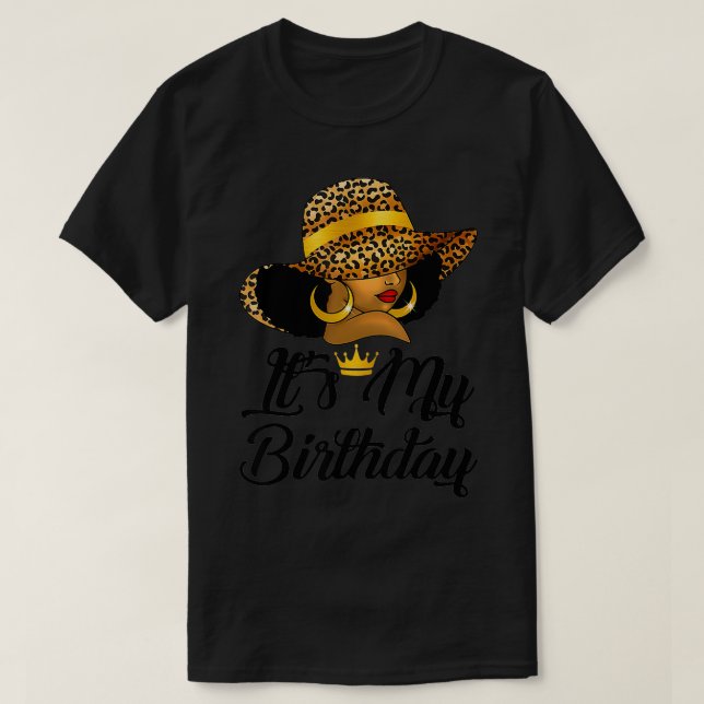 African American Woman Girl sin Birthday Black T Shirt (Design framsida)