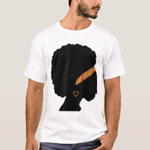African American Woman Kente Trasa Headband Natura T Shirt