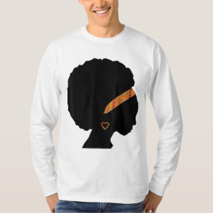 African American Woman Kente Trasa Headband Natura T Shirt