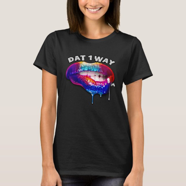 African American Woman Lip Biting Dat 1 Way T Shirt (Framsida)