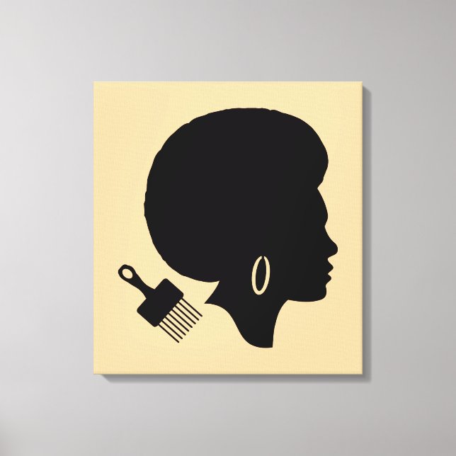 AFRICAN AMERICAN WOMAN MED AFRO- OCH AFRO-PLOCKA CANVASTRYCK (Framsida)