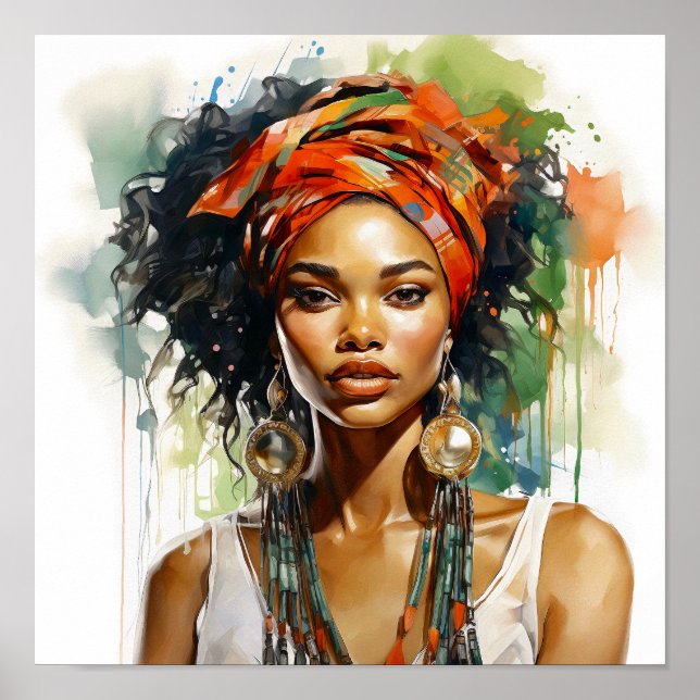 African American Woman Painting Poster (Framsidan)
