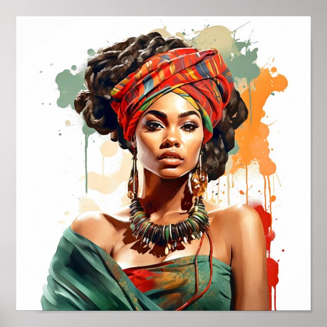 African American Woman Painting Poster (Framsidan)