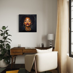 African American Woman Porträtt Artwork Canvastryck