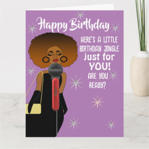 African American Woman Singing Microphone Kort