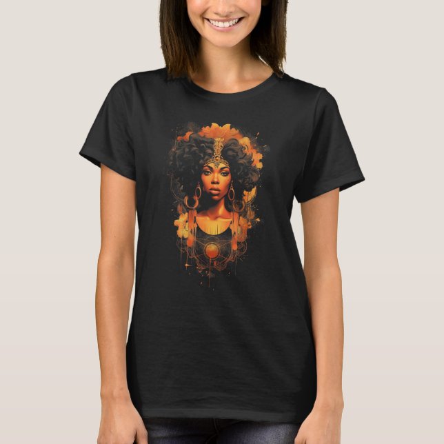 African American Woman Strong Black Girl Fantasy G T Shirt (Framsida)