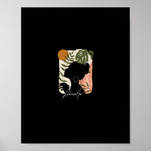 African american women&# 9;s naturlig grafik med poster