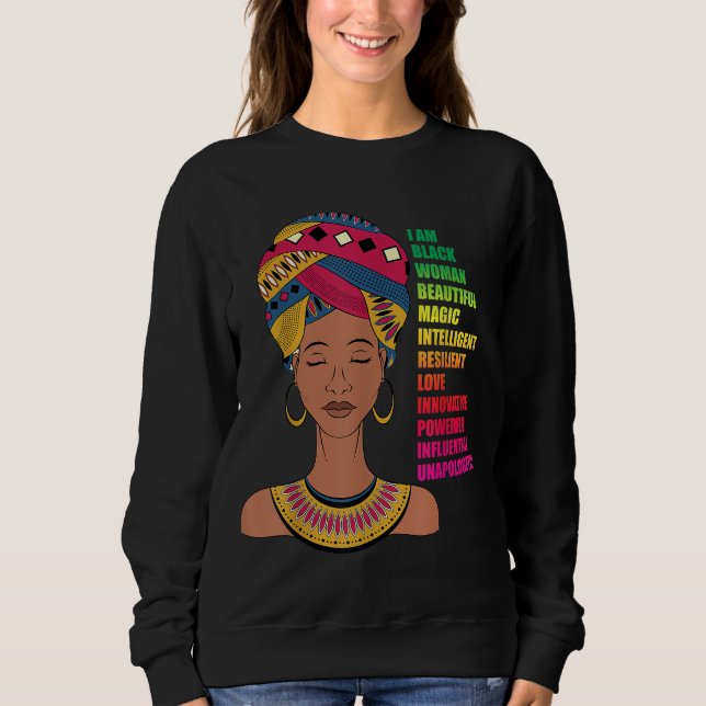 African American Women BHM Melanin Black History M T Shirt (Framsida)