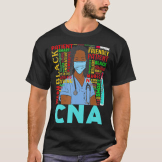 African American Women Black CNA Nurse Black Histo T Shirt