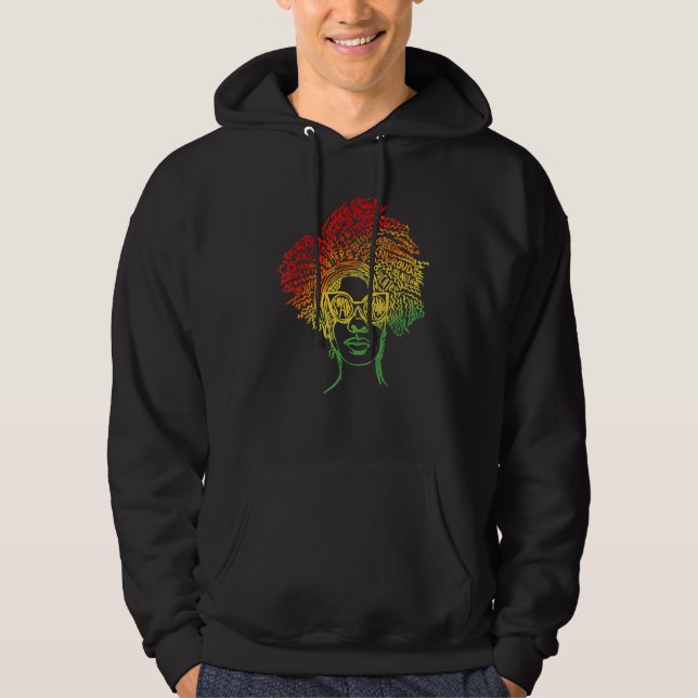 African American Women, Melanin Tee For Black Hist Hoodie (Framsida)
