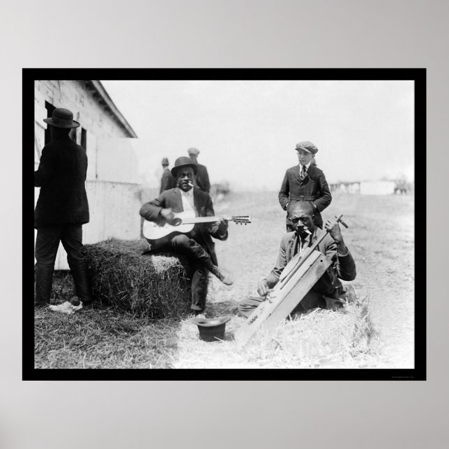 African Americans with Kazoos and a Guitar 1914 Poster (Framsidan)