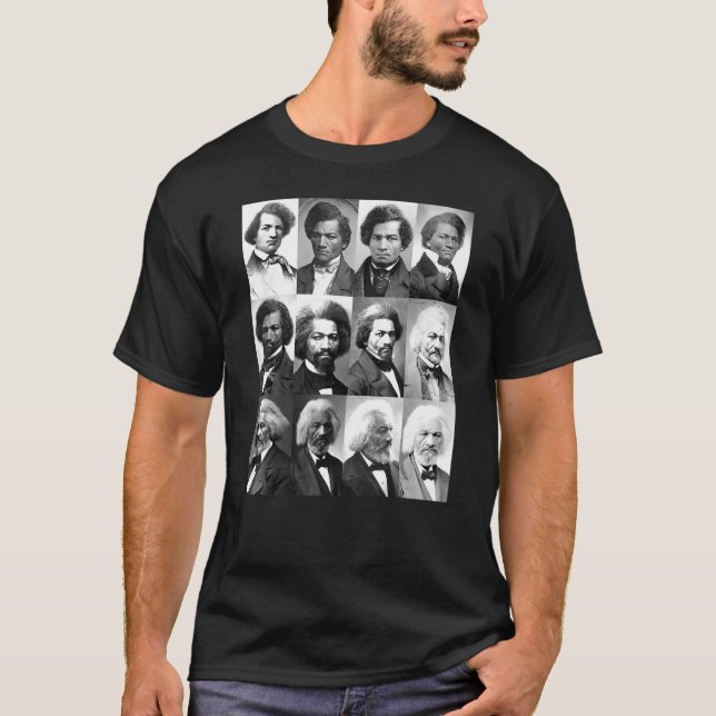 African Amerikansk historia Frederick Douglass Bla T Shirt (Framsida)