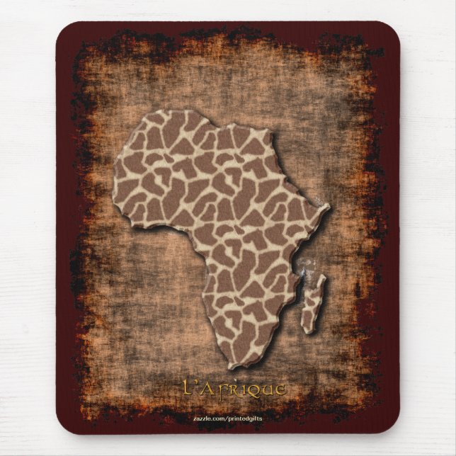 African Animal Grunge Karta of AFRIKA Wildlife Musmatta (Framsidan)