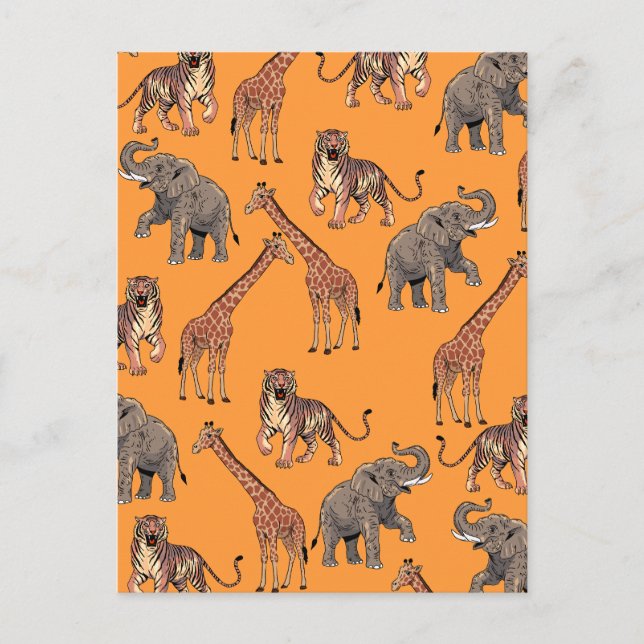 African Animal Pattern Helg Vykort (Framsida)