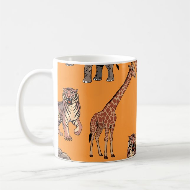 African Animal Pattern Kaffemugg (Vänster)