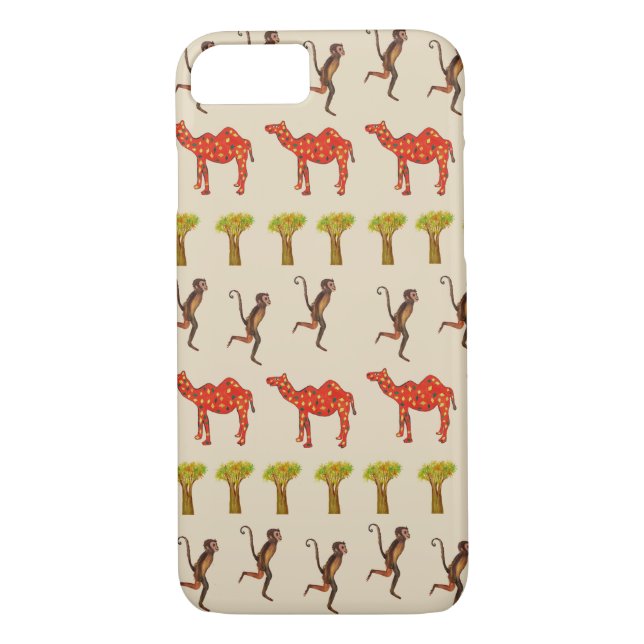 African Animals Mönster iPhone 8/7, knappt där Case-Mate iPhone Skal (Baksida)