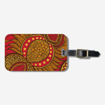African Ankara Red Global Blommigt Luggage