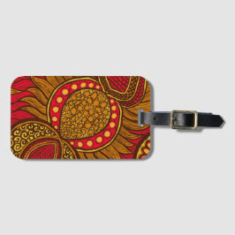 African Ankara Red Global Blommigt Luggage Bagagebricka