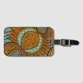 African Ankara Teal Global Blommigt Luggage Bagagebricka