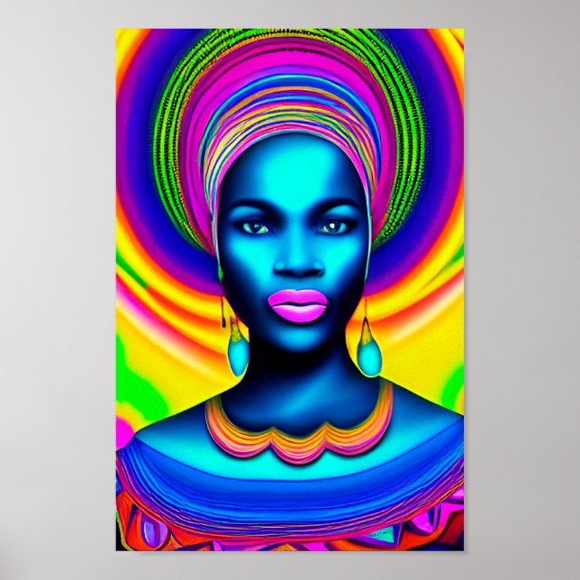 African Art Black Woman Art African Art Poster (Framsidan)