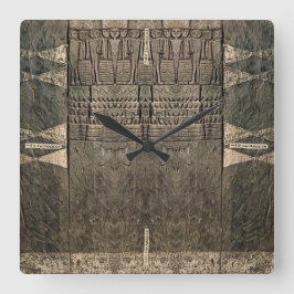 African Art Carving Clock Fyrkantig Klocka