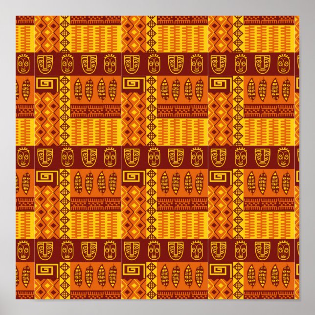 African Art Geometric Mönster Poster (Framsidan)