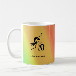 African Art, Silhouette Dancer Colorful Kaffemugg