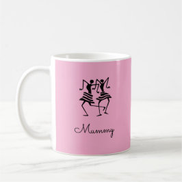 African Art, Silhouette Firande Mummy Rosa Kaffemugg