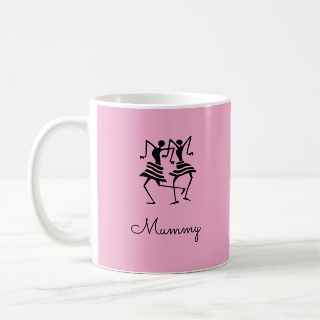 African Art, Silhouette Firande Mummy Rosa Kaffemugg (Vänster)