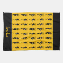 African Art, Silhouette Guitarists Kökshandduk