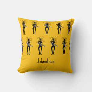 African Art, Silhouette Guitarists Kudde