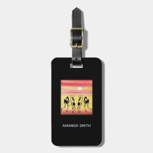African Art Sunset Break Dance Luggage Tagg Bagagebricka