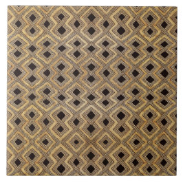 African BaKuba Tribal Ceramic Tile Kakelplatta