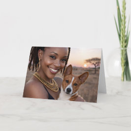African Basenji Blank Card  Kort