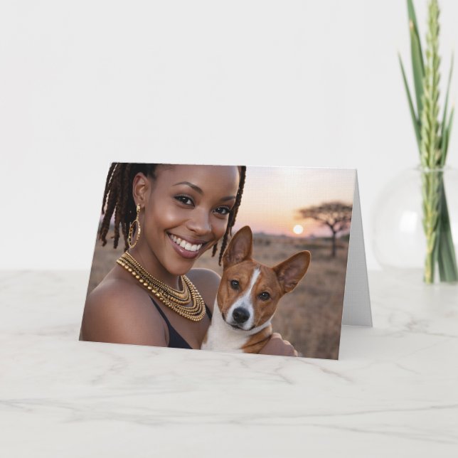 African Basenji Blank Card  Kort (Framsida)
