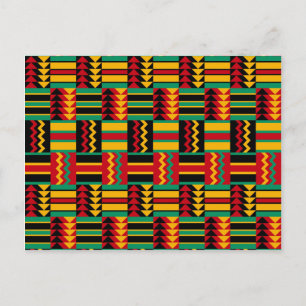 African Basket Weave Pride Red Gult Grönt Black Vykort
