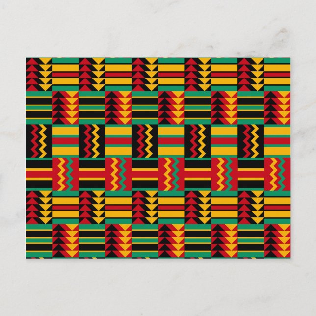 African Basket Weave Pride Red Gult Grönt Black Vykort (Framsida)