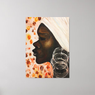 African Beauty - Watercolor Painting Canvastryck