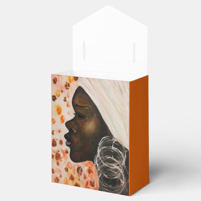 African Beauty Woman Favor Box - Painting Presentaskar (Öppnad)