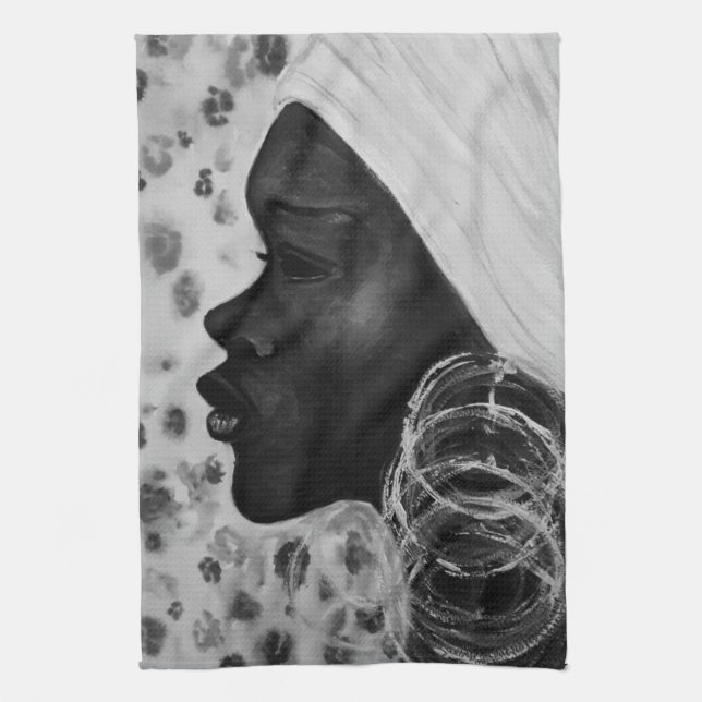 African Beauty Woman Kitchen Towel Kökshandduk (Vertikal)