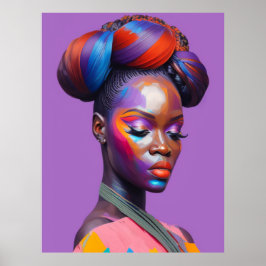African Beauty Woman Porträtt 1 Poster