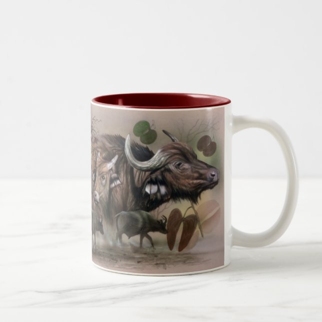 African Big 5-kaffe mugg - Cape Buffalo (Höger)