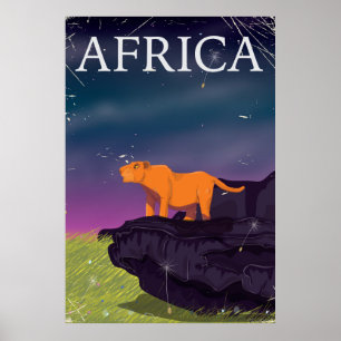 African Big Cat Vintage affisch
