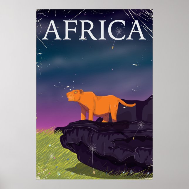 African Big Cat Vintage affisch (Framsidan)