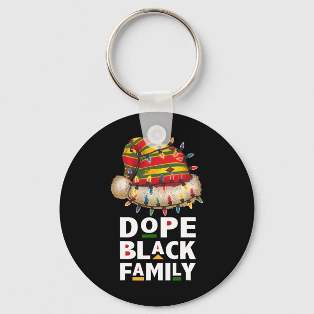 African Black Family Afro Team Santa Matching Chri Nyckelring (Framsida)