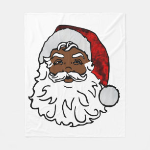 african Black Santa christmas Fleecefilt
