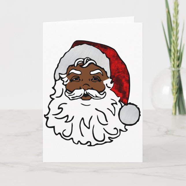 african Black Santa christmas Inbjudan (Framsida)