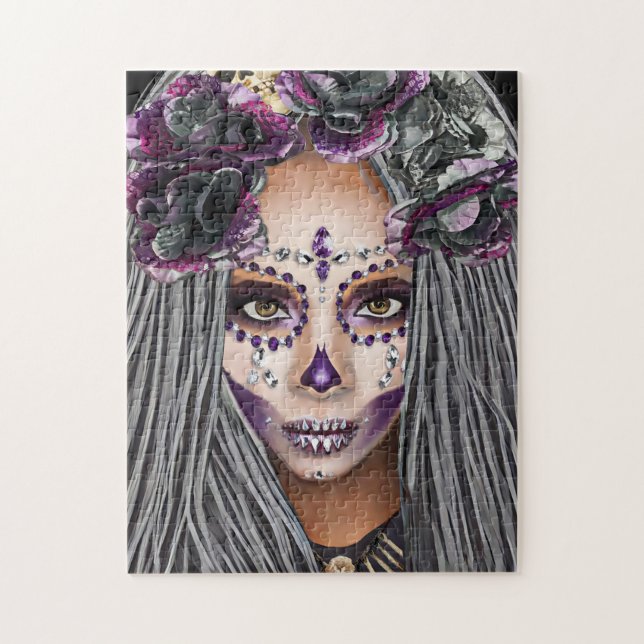 African Black Woman Voodoo Priestsess Fantasy art Pussel (Vertikal)
